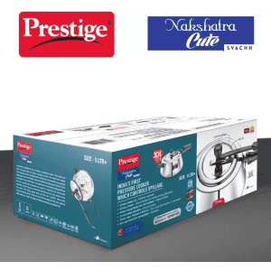 Prestige Nakshatra Inner Lid Induction Bottom Pressure Cooker |  5 L | Stainless Steel | Silver | 20149