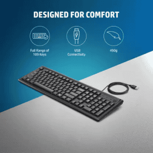 HP 100 Wired USB Desktop Keyboard | Black