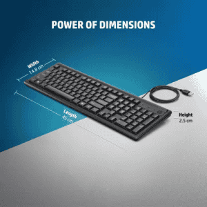 HP 100 Wired USB Desktop Keyboard | Black