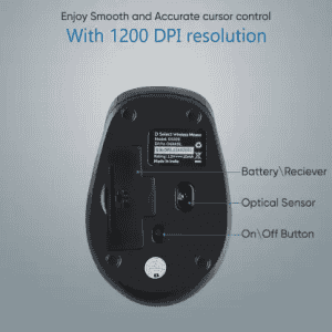 DSelect by Dell DS320 Wireless Optical Mouse | 2.4GHz | Black