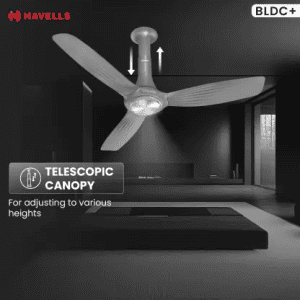 Havells Inox UL BLDC Ceiling Fan | 1200 mm | 5 Star | Metallic Grey