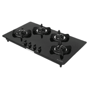 Faber Ultima Plus AI Toughened Glass Automatic Electric Hob | 4 Burner | Premium Quality Knob | Black | HT904 CRS BR CI