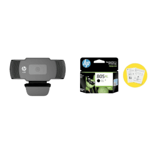 HP w200 Digital Webcam | Plug and Play Setup | Black