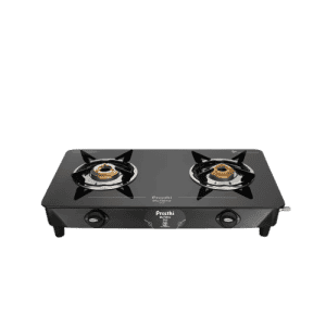 Preethi Blu Flame Zeal Plus Glass Manual Gas Stove |  2 Burner | Black | GTS408
