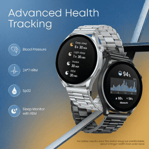 Fastrack Dezire FX1 Luxury Metal Smartwatch | UltraVU HD Display | 1.38 Inch | Silver