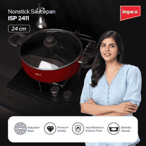 Impex ISP-2411 Aluminium Sauce Pan1 Piece | Maroon