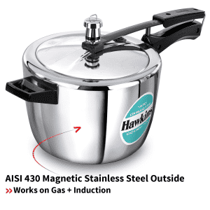 Hawkins Triply Stainless Steel Pressure Cooker | Inner Lid | 4.5 L | Silver