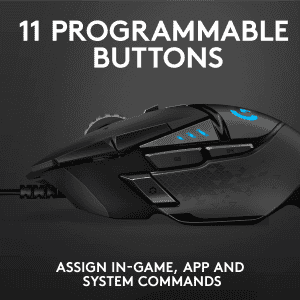 Logitech G502 Hero Wired Optical Gaming Mouse | 25K Sensor | Adj DPI Upto 25600 | Black
