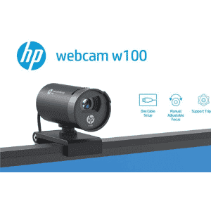 HP w100 Digital Webcam | 480P 30 FPS  | Built in Mic | Black