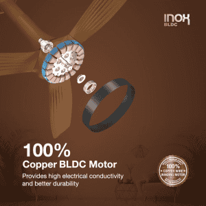 Havells  Inox BLDC Motor Ceiling Fan | 1200 mm | 5 Star | Gold Mist Cola