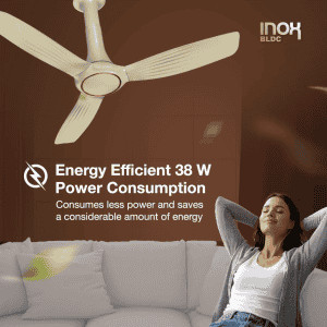 Havells  Inox BLDC Motor Ceiling Fan | 1200 mm | 5 Star | Gold Mist Cola