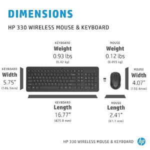 HP 330 Wireless Mouse and Keyboard Combination | Black