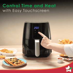Wonderchef Prato Digital Air Fryer | 3.8 L | Non-stick Basket | 1450 Wattage | Black