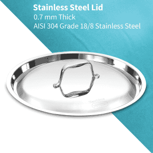 Hawkins Pro Triply Stainless Steel Fry Pan | 22 cm with Lid | Silver