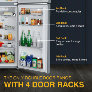 Whirlpool Frost Free Double Door Refrigerator  | 3 Star | 235 L | Titan Steel | IF INV ELT DF278