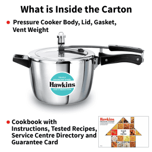 Hawkins Triply Stainless Steel Pressure Cooker | Inner Lid | 4.5 L | Silver