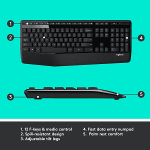 Logitech comfort Wireless Keyboard and Mouse combo | Black | MK345