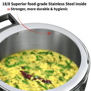 Hawkins Triply Stainless Steel Pressure Cooker | Inner Lid | 4.5 L | Silver