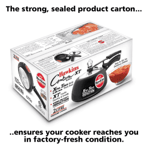 Hawkins Contura Black XT Pressure Cooker | 2 L | Hard Anodised Inner Lid Cooker | Black | CXT20