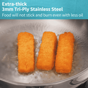 Hawkins Pro Triply Stainless Steel Fry Pan | 22 cm with Lid | Silver