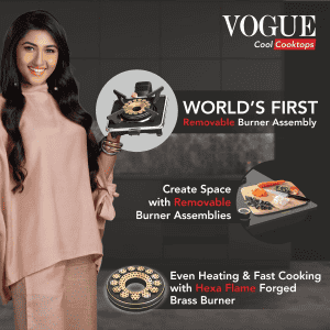 Vidiem Vogue Gas Cooktop | 3 Burner | Black