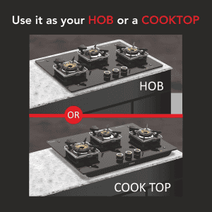 Vidiem Vogue Gas Cooktop | 3 Burner | Black