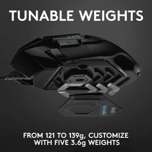 Logitech G502 Hero Wired Optical Gaming Mouse | 25K Sensor | Adj DPI Upto 25600 | Black