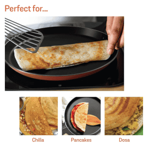 Meyer Non Stick Aluminium Dosa Tawa | 28cm | Orange | 01822-T001