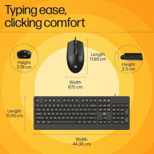 HP KM 180 Wired Mouse and Keyboard Combo | Black