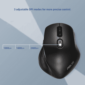 ASUS MW203 Multi Device Wireless Silent Mouse | 2.4GHz | 2400 DPI | Black