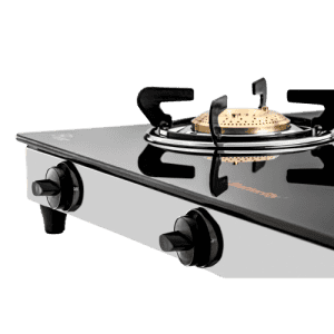 Butterfly Radiant Glass Top Gas Stove | 3 Burner | Black