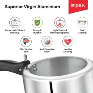 Impex Instar IB5 Inner Lid Induction Bottom Pressure Cooker | Aluminium | 5 L | Silver