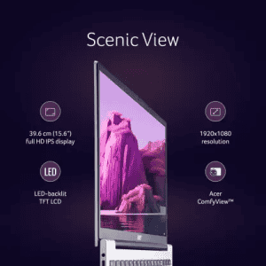 Acer Aspire Lite AL15-52H Thin and Light Laptop | AL15-52H | 12 GB | 512 GB SSD | Pure Silver | UN.347SI.007