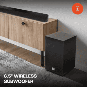 JBL Cinema SB180 Bluetooth Soundbar | 220 W | Wireless Subwoofer | Extra Deep Bass with Remote | Black | JBLSB180BLKIN