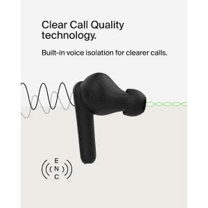 Belkin SoundForm Rhythm True Wireless Earbuds | IPX5 | Built in Microphone | Black | AUC012BTBK