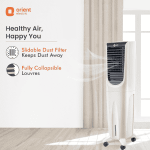 Orient Ultimo Tower Air Cooler with Remote | Honeycomb Pads |  55L | White | CT5502HR
