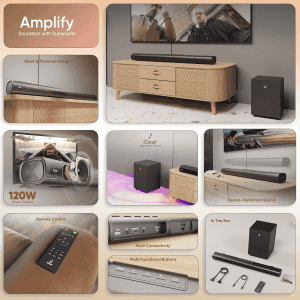 iGear Amplify Home Theatre | with HiFi Bass & Subwoofer | 120W | Black