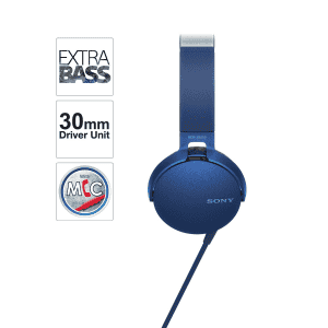 Sony MDR XB550AP Wired Headphones | 3.5mm | Blue