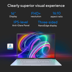 Asus Vivobook 16X Laptop | Intel Core i5-12500H Processor | 16GB | 512GB | 4 GB GeForce RTX 2050 | Cool Silver | K3605ZF-RP458WS
