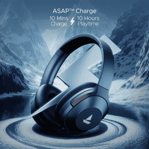 Boat Nirvanaa Headset | Hybrid Active Noise Cancellation | 65H Playback | Bold Blue | 751ANC T