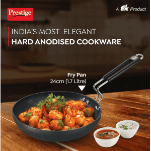 Prestige Aluminium Hard Anodised Fry Pan | 240 mm | Black | 30602