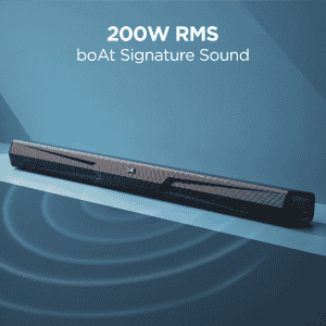 boAt Aavante Bar Quake Bluetooth Soundbar | 200W | 2.1 Channel | Midnight Black