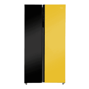 Haier Vogue Series Side By Side Refrigerator | 602 L | Frost Free | Black Yellow GL | HRS-682KYG-P