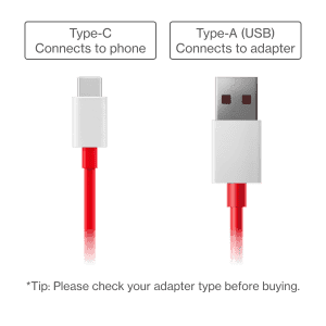 OnePlus SUPERVOOC Type-A to Type-C Cable | Red and White | C201A