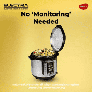 Pigeon Electra Electric Pressure Cooker | 3 L | Silver
