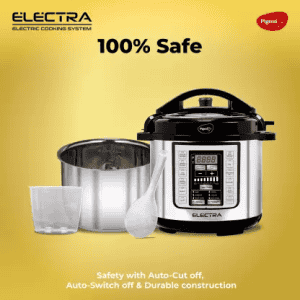 Pigeon Electra Electric Pressure Cooker | 3 L | Silver