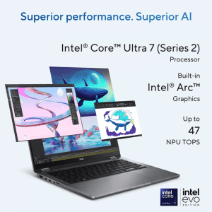 ASUS Vivobook 14 Flip 2 in 1 Laptop | Intel Core Ultra 7 256V | 16 GB | 512 GB SSD  | Matte Grey | TP3407SA-QL025WS