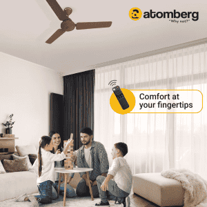 Atomberg Efficio Ceiling Fan | 1200 mm | 5 Star | BLDC Ceiling Fan with Remote Control | 3 Blade | Brown