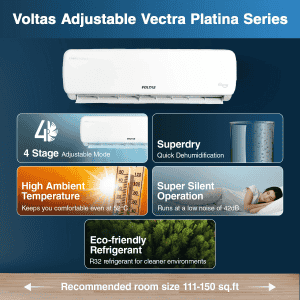 Voltas 1.5 Ton 3 Star Adjustable Inverter Split AC | 183V Vectra Prime 4503447 | White