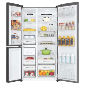 Haier Convertible Side by Side Refrigerator | 598L | 3 Door | 3 Star | Inox Steel | HRT-683ISU1